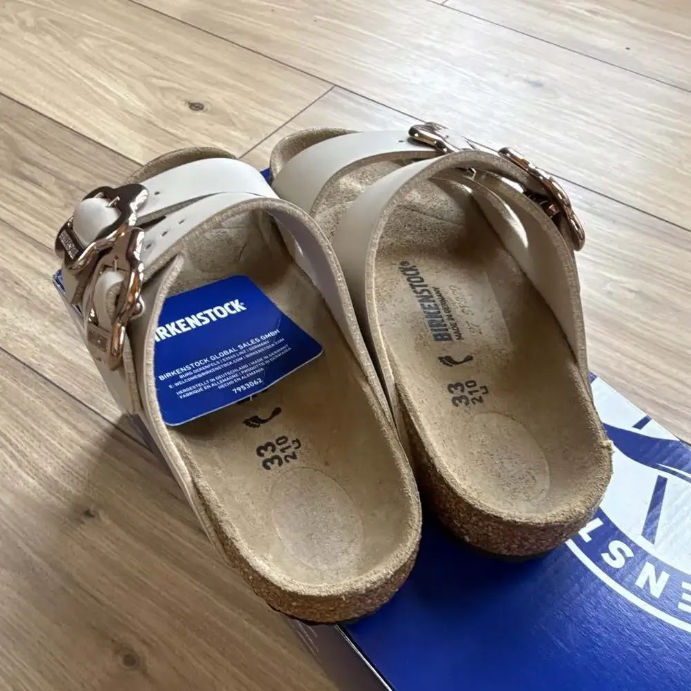 Birkenstock Arizona Flower Buckle Kids Sandals Beige EU 33 Narrow 1030419